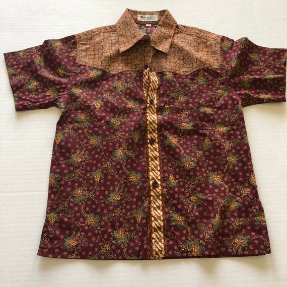 Vintage Batik boys shirt, vintage button down, vi… - image 2