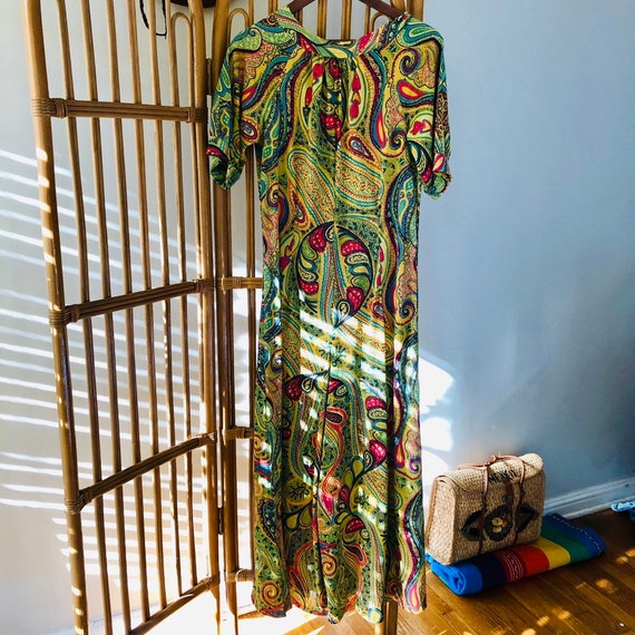 Vintage romper, vintage 70s jumpsuit, paisley ro