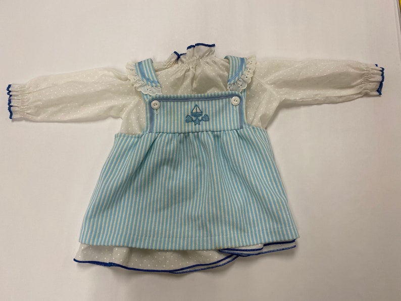 Vintage dress, vintage nautical, vintage 18 month old, vintage blue and white, striped dress, vintage baby image 1