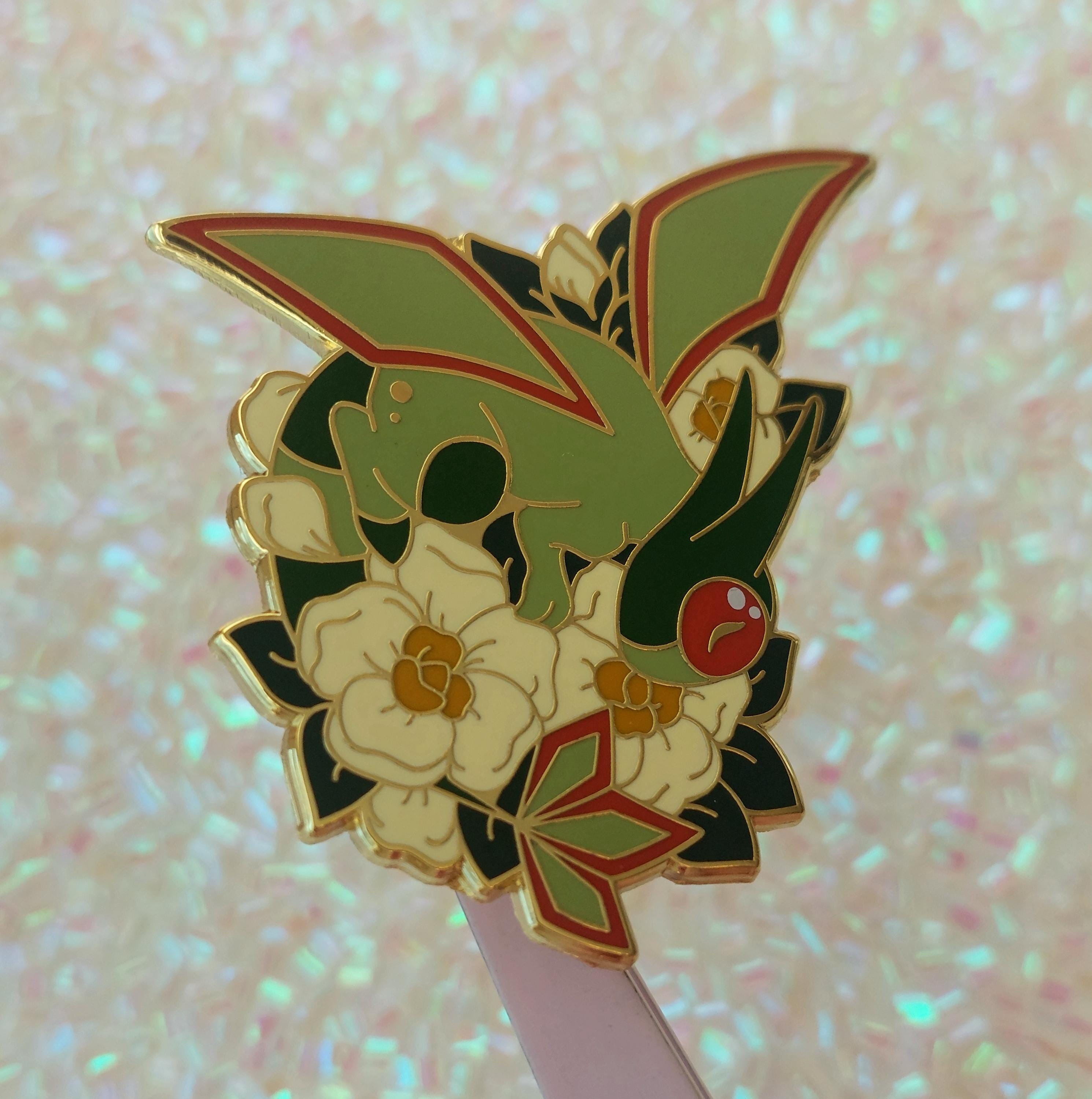 Garden Monster - Desert Dragon with Flowers - A Hard Enamel Pin