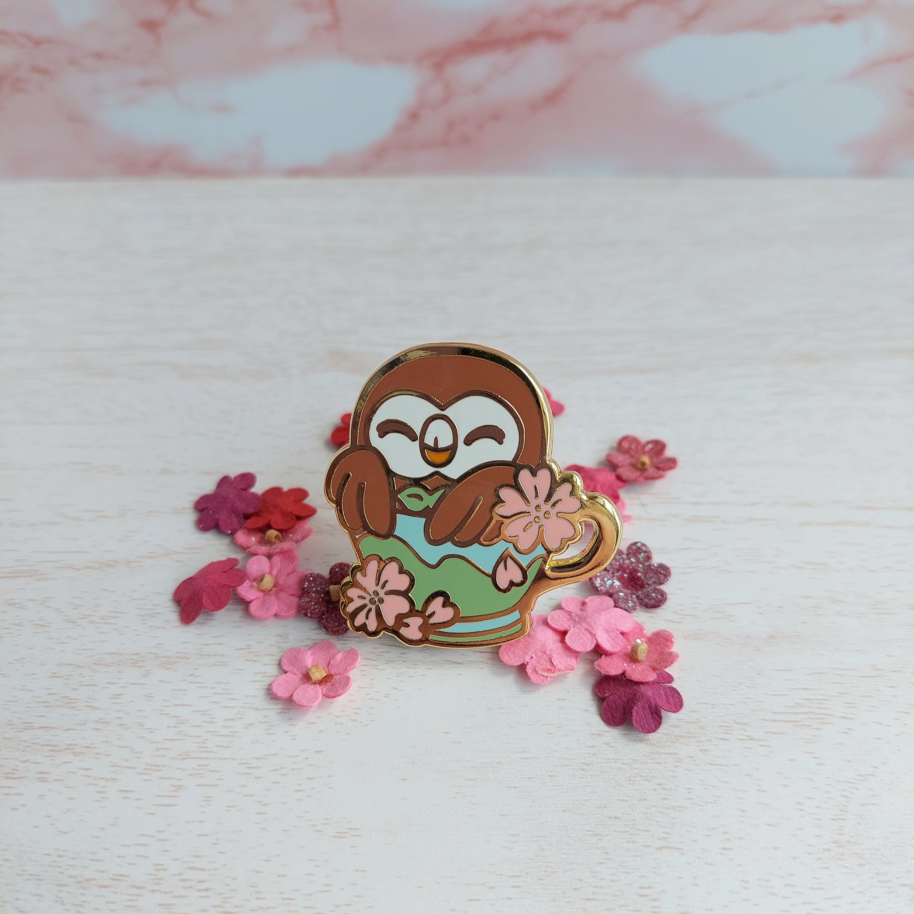 Sakura Teatime - Owl Teacup Monster - A Hard Enamel Pin