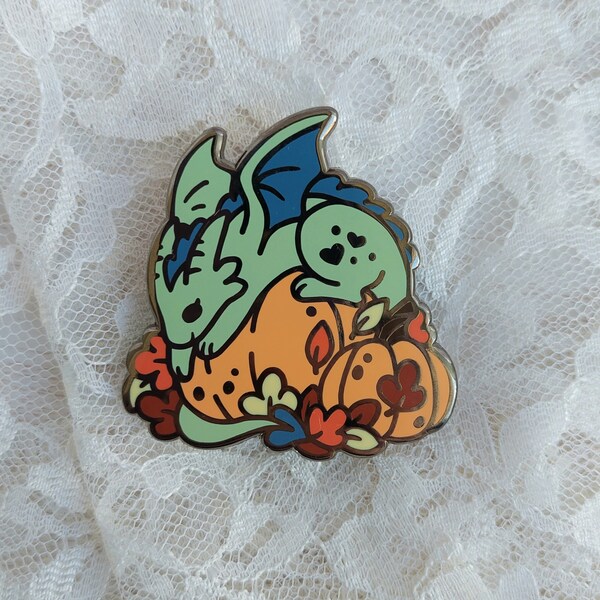 Patch, the Pumpkin Dragon - Hard Enamel Pin