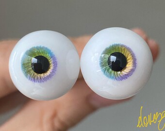 1//3 1//4 bjd 18mm acrylic doll eyes glitter turquoise full eyeball dollfie