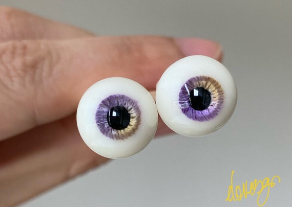 Home & Hobby 12mm bjd eyes purple and gold magic resin Doll & Model ...