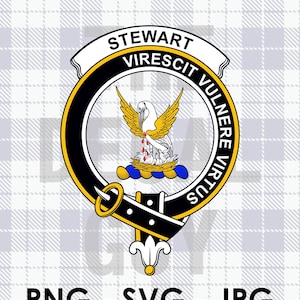 Stewart Clan Crest: Scottish Badge, Vinyl Cutting, Sublimation (PNG SVG JPG)