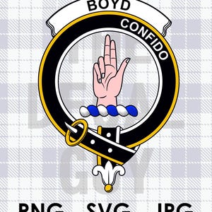 Boyd Scottish Clan Crest Boyd Scotland PNG SVG JPG Scottish Clans Clan Badge Clan Crest for Vinyl Cutting, Sublimation and Laser