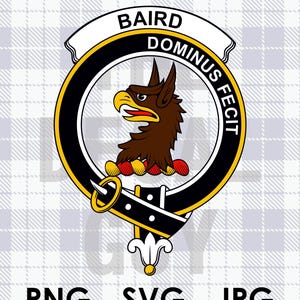Baird Scottish Clan Crest Badge: SVG, PNG, JPG for crafts