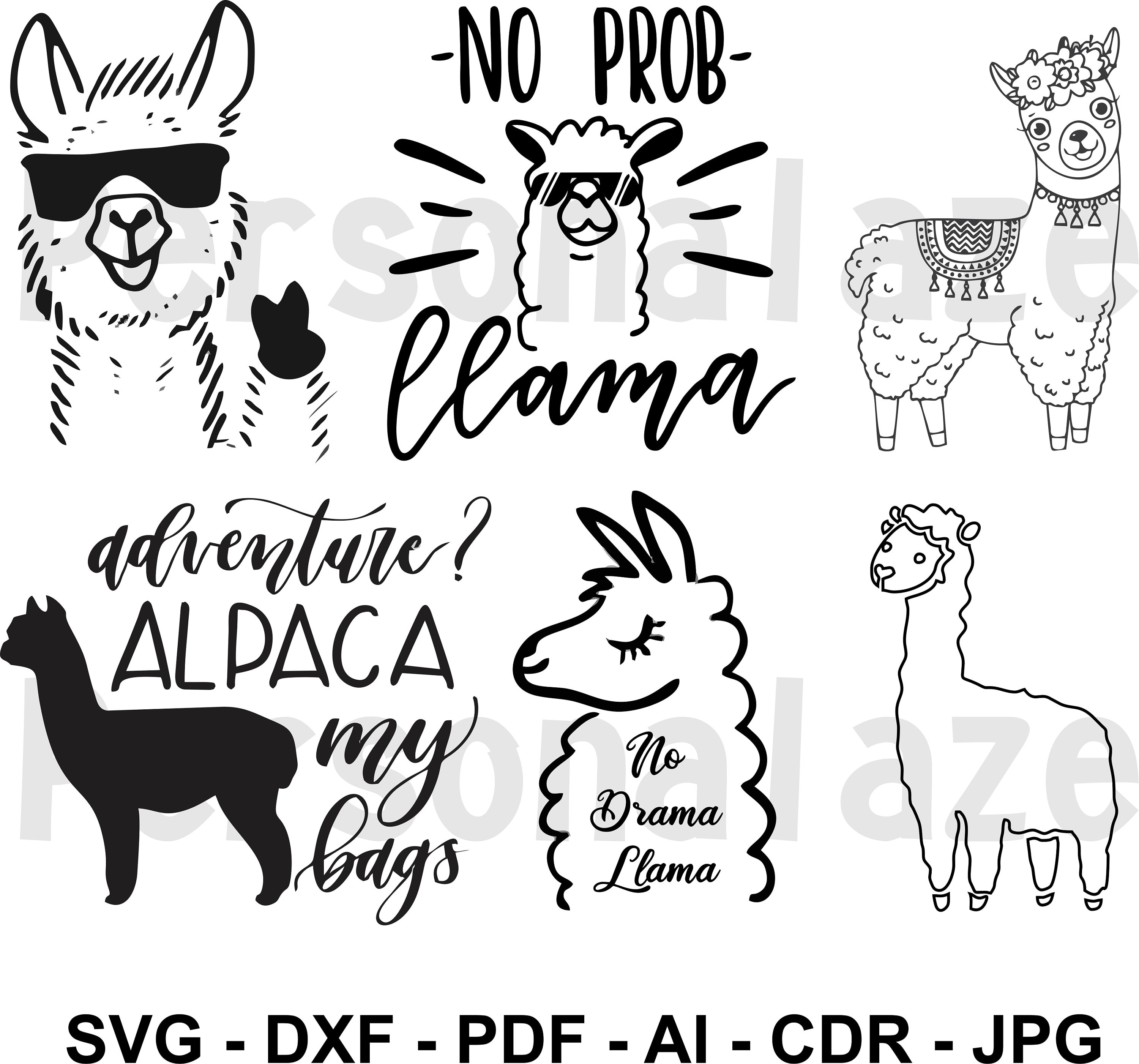 Download Llama Svg Cute Llama Svg Cut Files For Silhouette Cameo Etsy