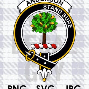 Anderson Clan Crest: Scottish Badge for Vinyl, Sublimation, Laser (PNG, SVG, JPG)