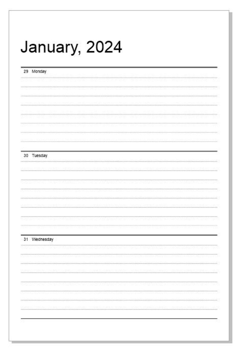 KDP Interior for 2024 Diary, 6 X 9 Inch PDF KDP Interior. Week to View
