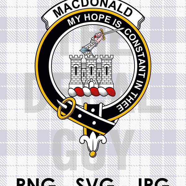 Scottish Clan Crest MacDonald Clan Ronald Scotland PNG SVG JPG Scottish Clans Clan Badge Clan Crest for Vinyl Cutting, Sublimation and Laser