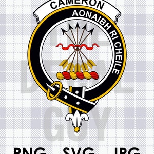 Cameron Scottish Clan Crest Scotland PNG SVG JPG Scottish Clans Clan Badge Clan Crest for Vinyl Cutting, Sublimation and Laser