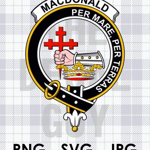 MacDonald Scottish Clan Crest Clan Donald Scotland PNG SVG JPG Scottish Clans Clan Badge Clan Crest for Vinyl Cutting, Sublimation and Laser