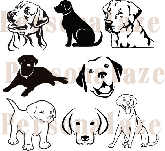 Download Cute Labrador Svg Dxf Cdr Retriever Dogs For Silhouette Cameo Etsy
