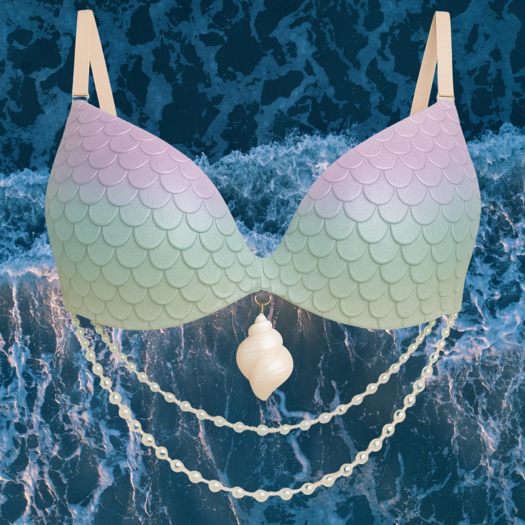 Custom Mermaid Rave Top – Scaled Festival Outfit With Beaded Draping ...