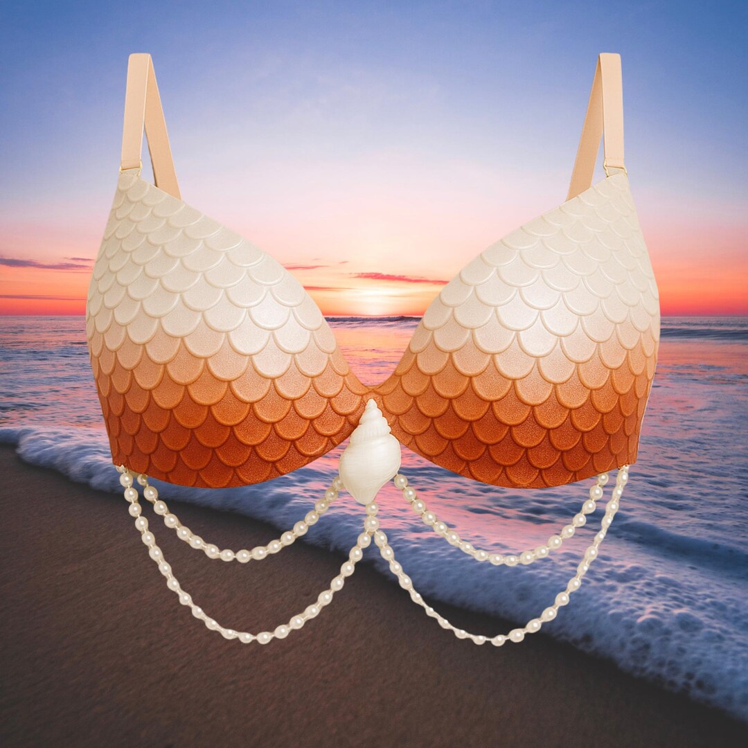 Custom Mermaid Rave Top – Scaled Festival Outfit With Beaded Draping ...