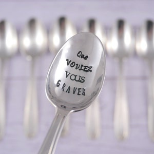 Vintage teaspoon to customize - Small silver metal spoon - Customizable text - Original gift idea