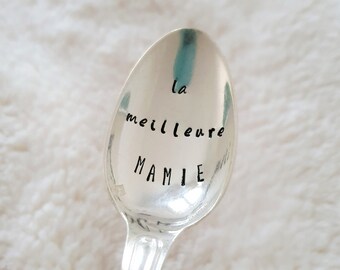 Engraved Teaspoon The Best Granny - Small Silver Metal Spoon - Vintage Engraved Spoon - Grandmother's Day Gift Idea