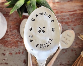 Garden label Bring back your Strawberry - Vintage garden accessory - Recycled spoon - Vegetable garden gift - Pun