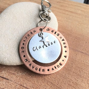 Keychain Thank you for helping me grow Customizable first name Gift for mistress Master gift Nanny gift Atsem gift image 1