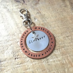 Keychain Thank you for helping me grow Customizable first name Gift for mistress Master gift Nanny gift Atsem gift image 2