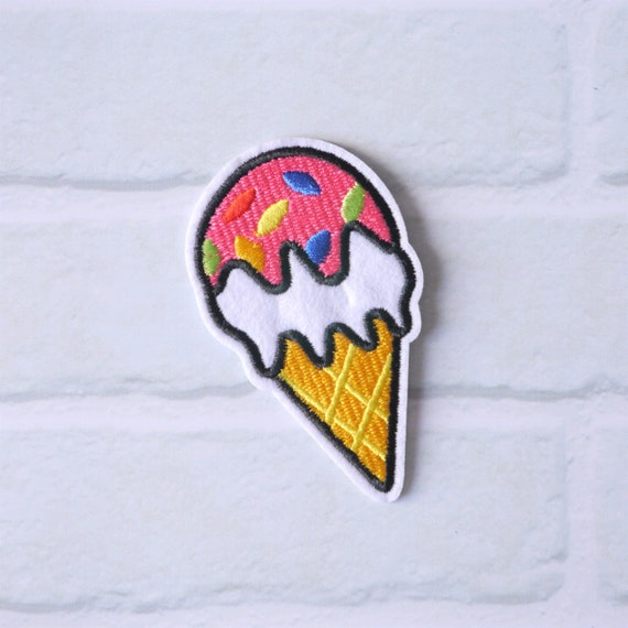 Iron on Crab with Ice Cream Desserts Applique Patch