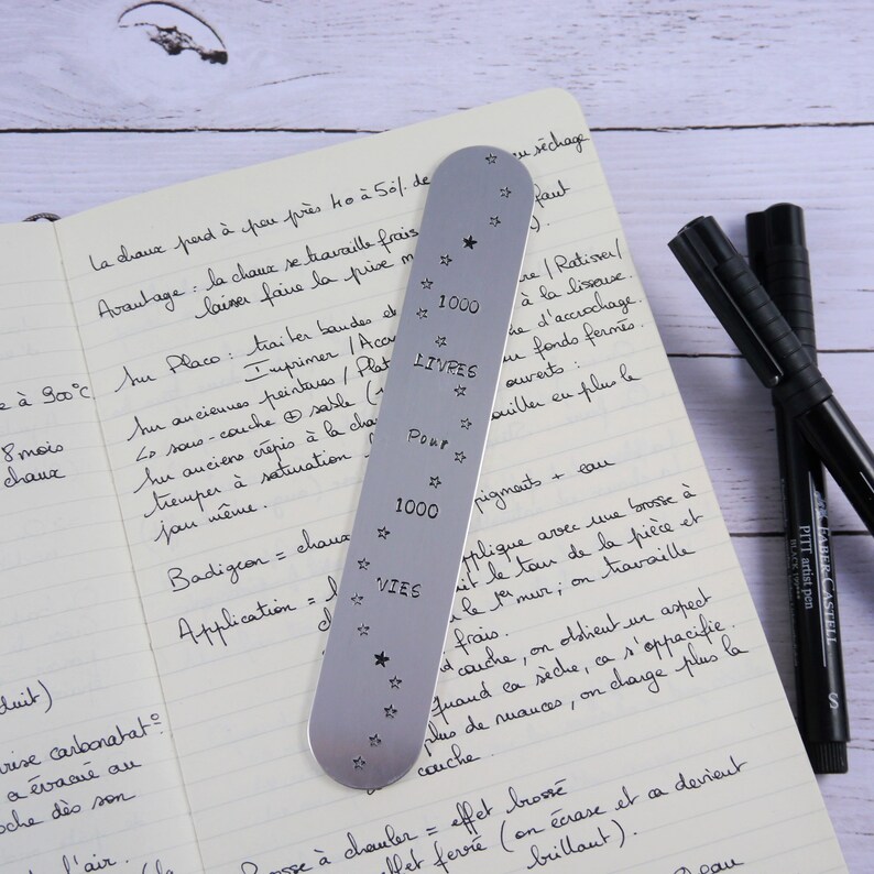 Hand-engraved Metal Bookmarks - 1000 Books for 1000 Lives - Star ...