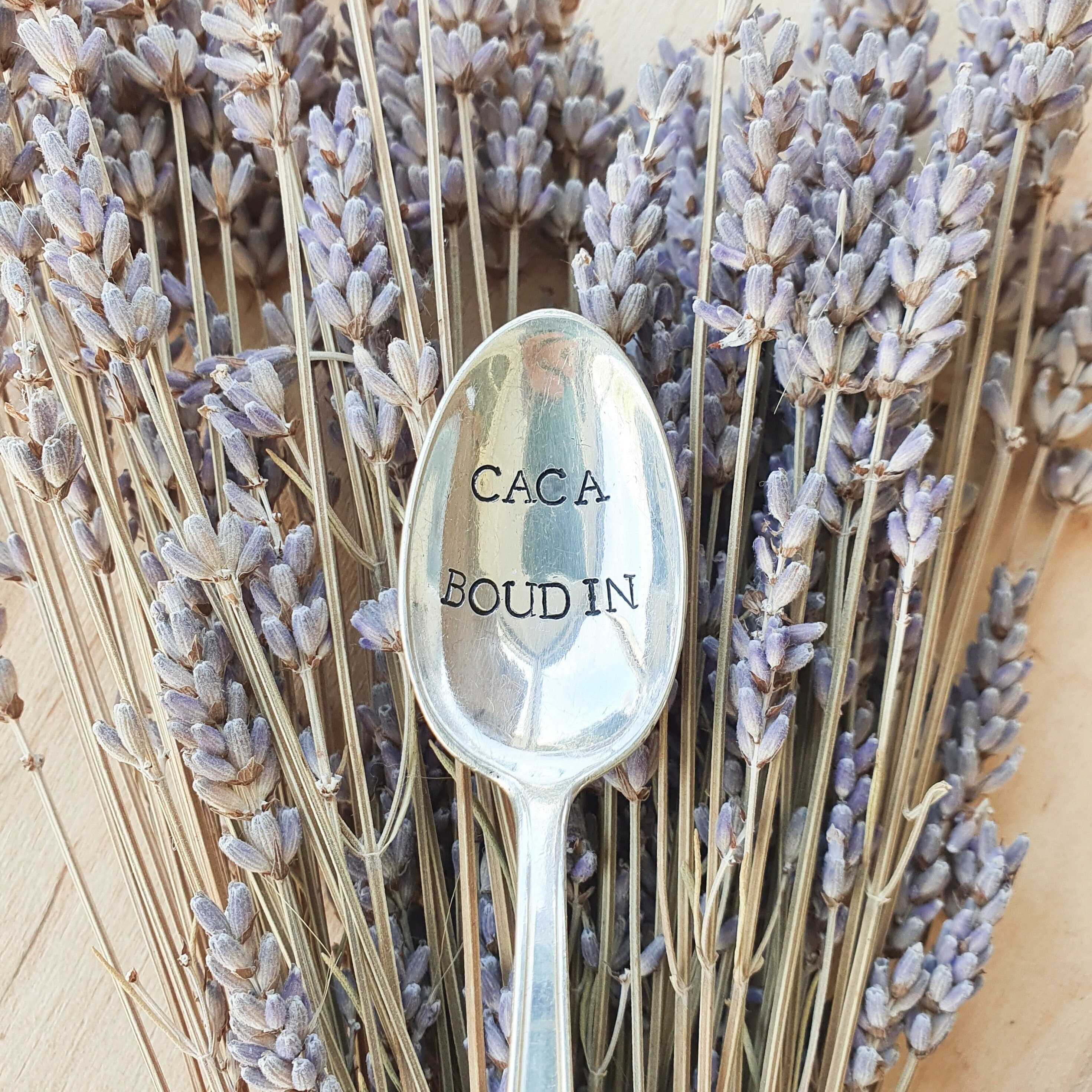 Cuillère à Café Gravée Caca Boudin - Petite Cuillère en Métal Argenté Cuillère Vintage Idée Cadeau H