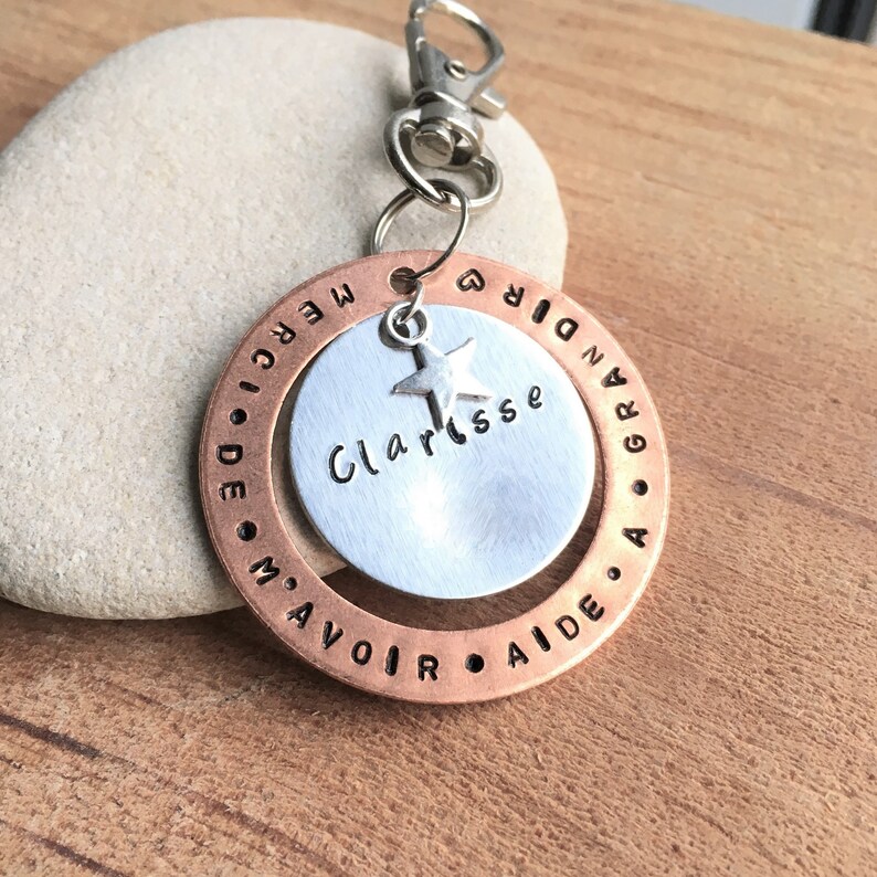 Keychain Thank you for helping me grow Customizable first name Gift for mistress Master gift Nanny gift Atsem gift image 1