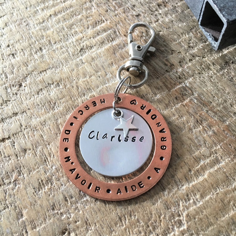 Keychain Thank you for helping me grow Customizable first name Gift for mistress Master gift Nanny gift Atsem gift image 5