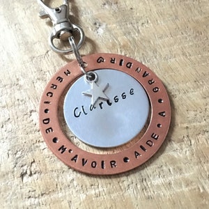 Keychain Thank you for helping me grow Customizable first name Gift for mistress Master gift Nanny gift Atsem gift image 3