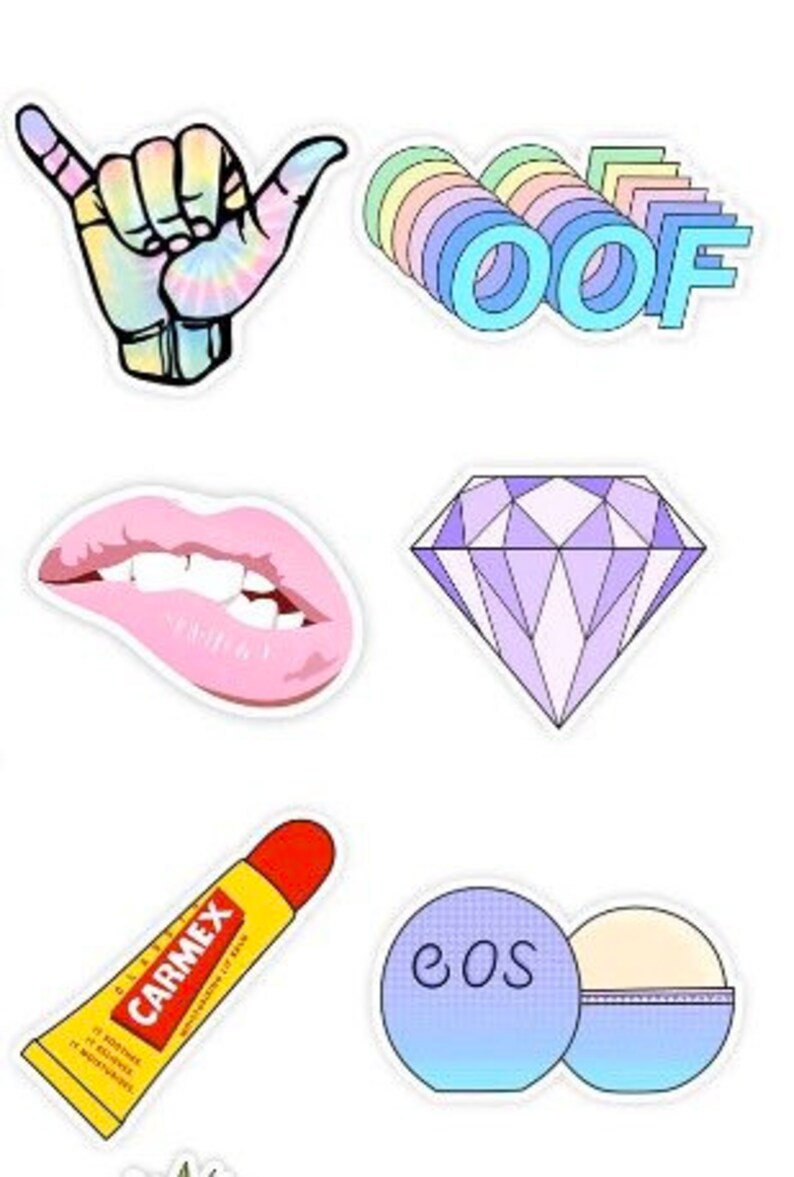 Vsco Girl Stickers Vinyl Aesthetic Waterproof Decals Trendy Etsy