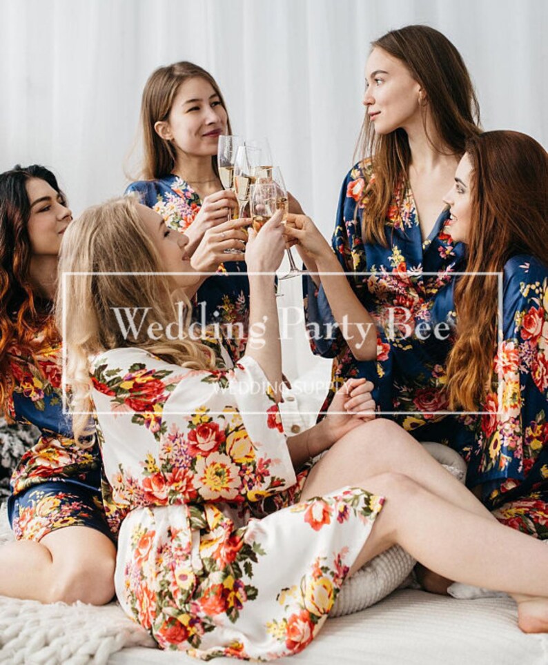 Bridesmaid Robes Bridesmaid Gift Floral Robes Bridal Etsy