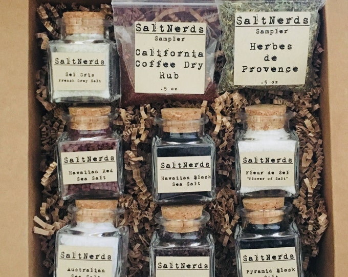 Gourmet Salt Gift Set with Coffee Dry Rub and Herb Samplers