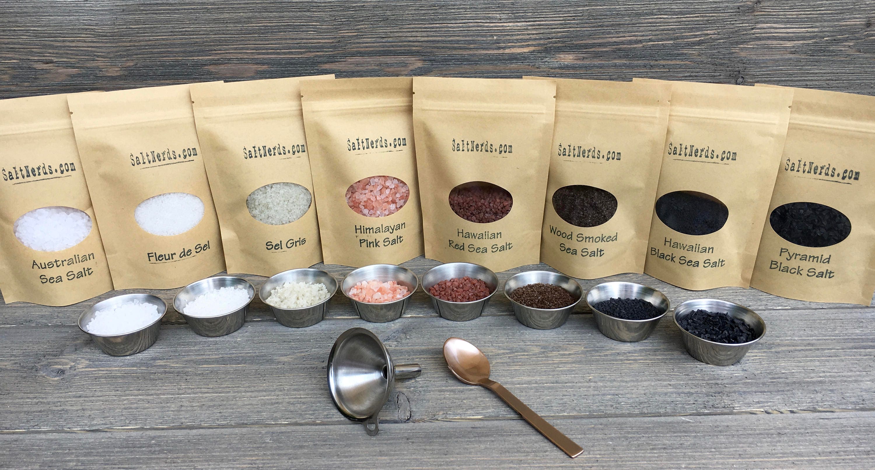 5 Essential Gourmet Salts Salt Sampler Gift Set From Around Etsy
