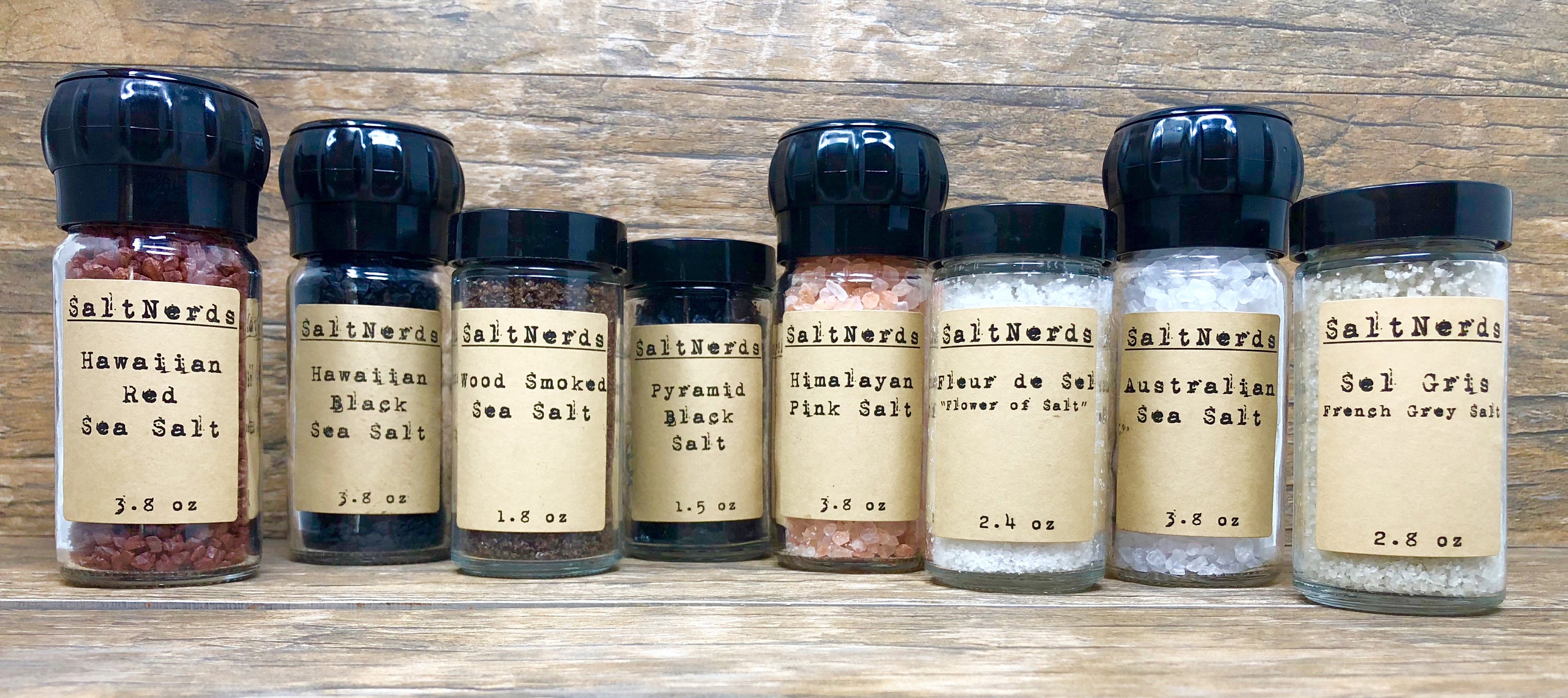 SaltNerds Shakers and Grinders Collection • 8 Essential Salts