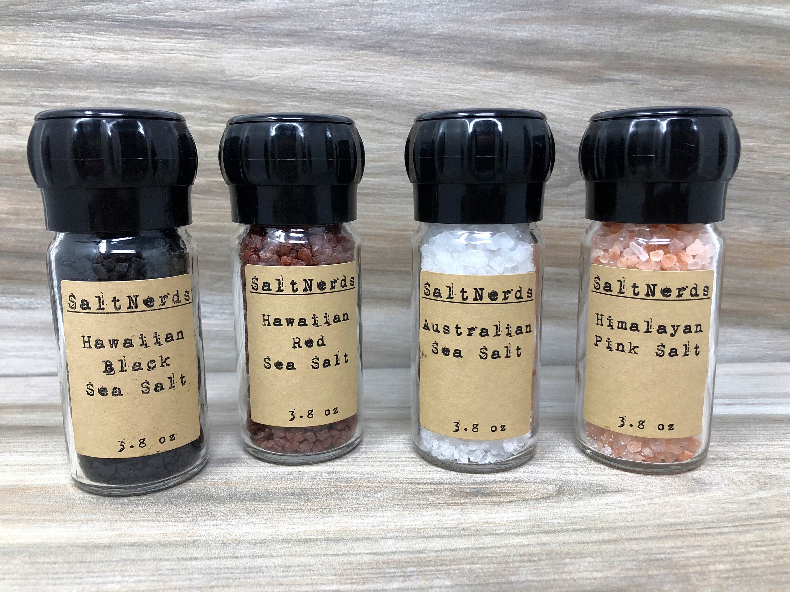 SaltNerds Collection • 4 Essential Sea Salts • Rock • Coarse • Fine