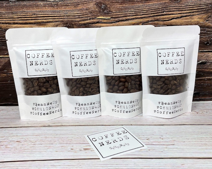 CoffeeNerds • 4 Pack Micro Roasted Artisan Coffee • 100% Arabica • 2 oz Kraft Pouches