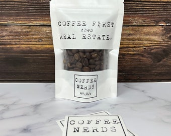 Personalized CoffeeNerds Gift or Wedding Favor • Micro Roasted Coffee Sampler • Gourmet Coffee • Coffee Lover • C8H10N4O2