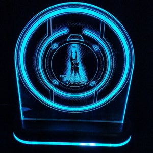 Tron Identity Disk Infinite Color changing LED laser etched edge lit sign