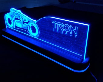 Tron Light Cycle Infinite Color changing LED laser etched edge lit sign