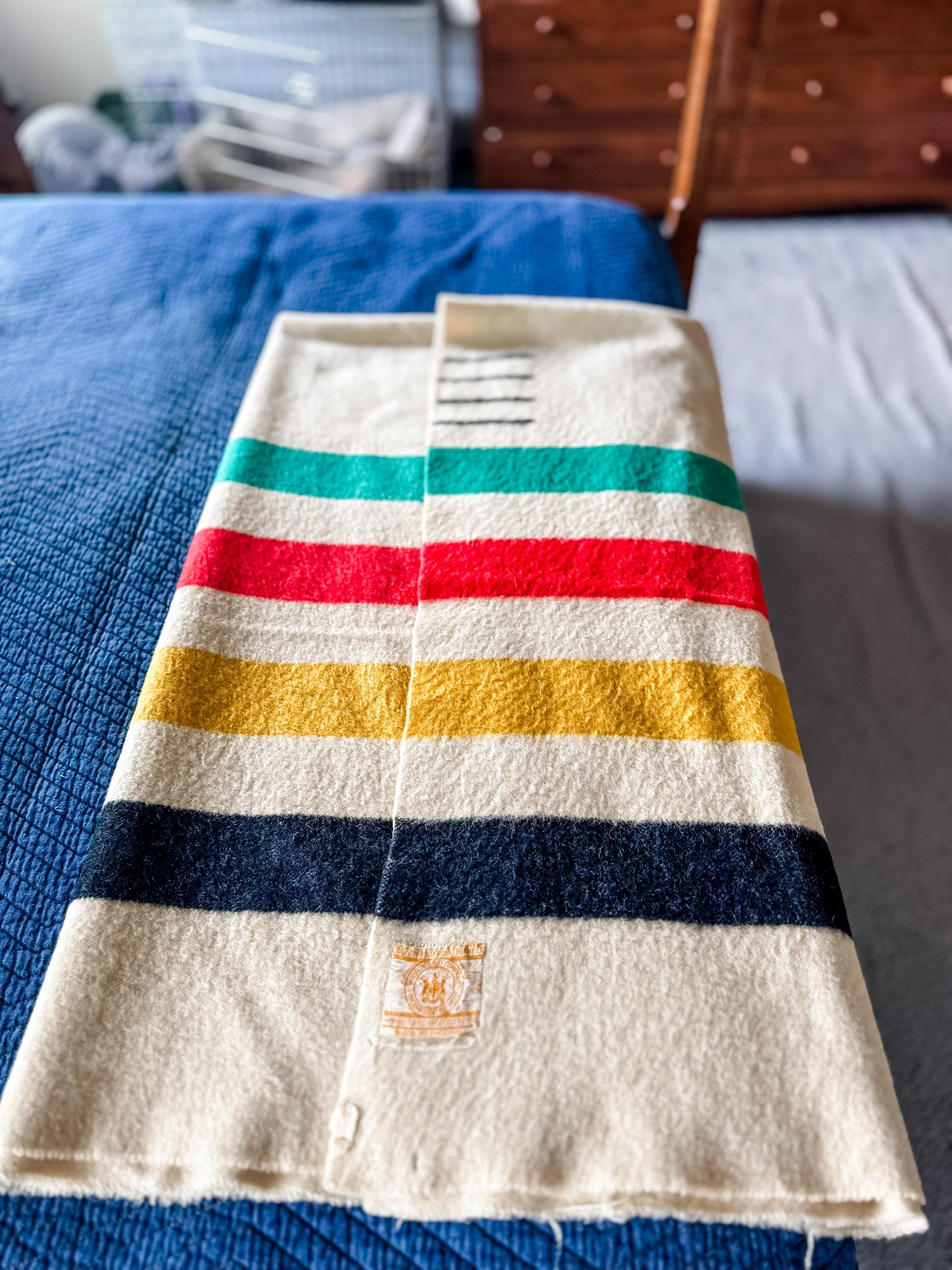 Vintage Hudson Bay 4 Point Blanket - Etsy