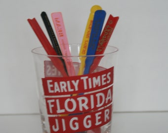 Vintage Swizzle Sticks Set of 6 Advertisements Bar Ware Barware 1960's