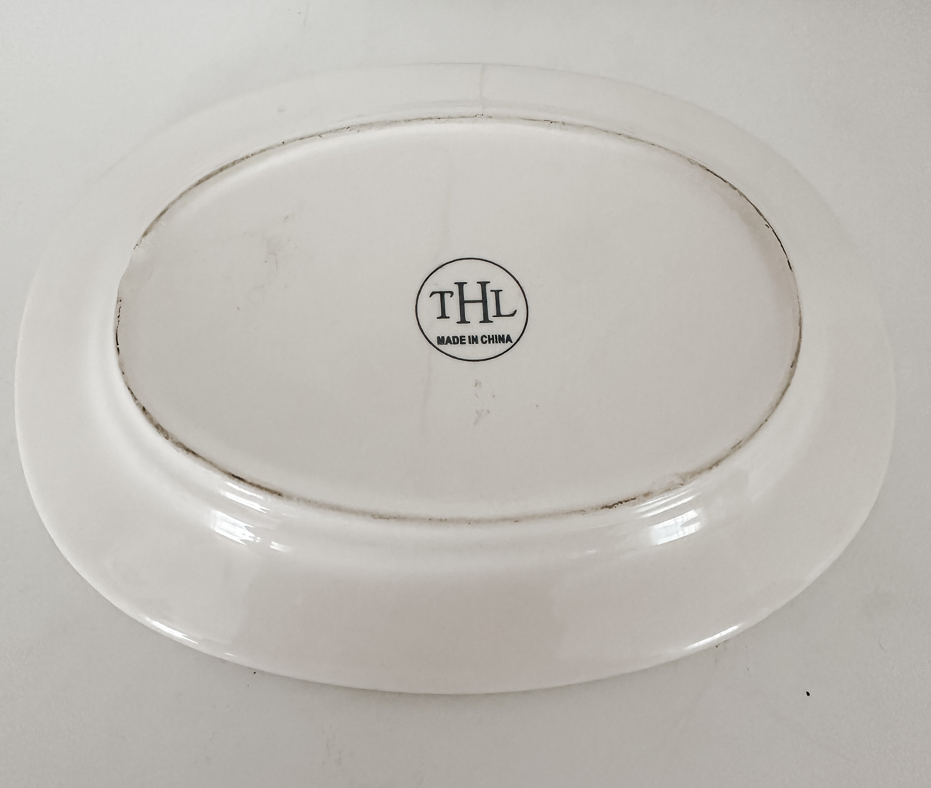 THL Classic French Pineapple Quilted Shabby Chic White Ceramic Butter