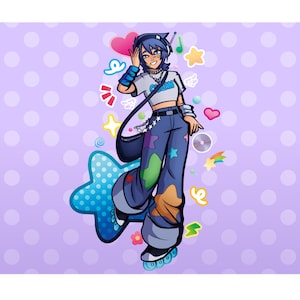 Aqua Skater Acrylic Standee