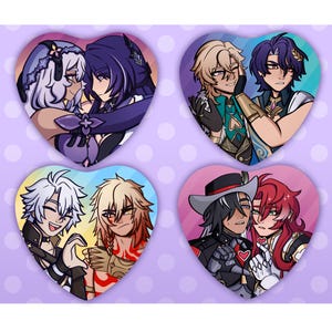 Star Rail Ships Heart Shaped Button