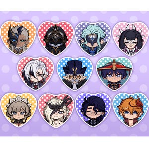 Fatui Harbinger Heart Shaped Buttons
