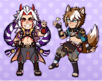 Itto and Gorou Vinyl Stickers LAST RUN