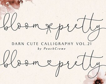 Calligraphy Font, Modern Calligraphy, heart Fonts, Wedding Font, Invitation Font, Script Font, Digital Download, Font, Bloom Pretty font