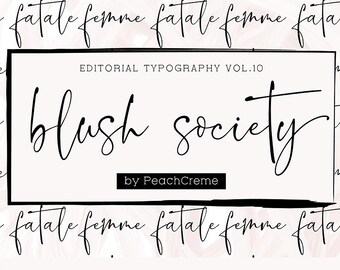 Calligraphy Font, Modern Calligraphy, Digital Fonts, Invitation Font, Script Font, Digital Download, Blush Society Font, Blogger font